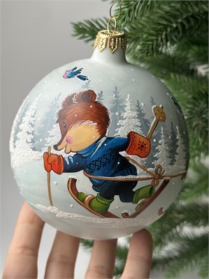 Ёлочный шар "Лыжники" 2969